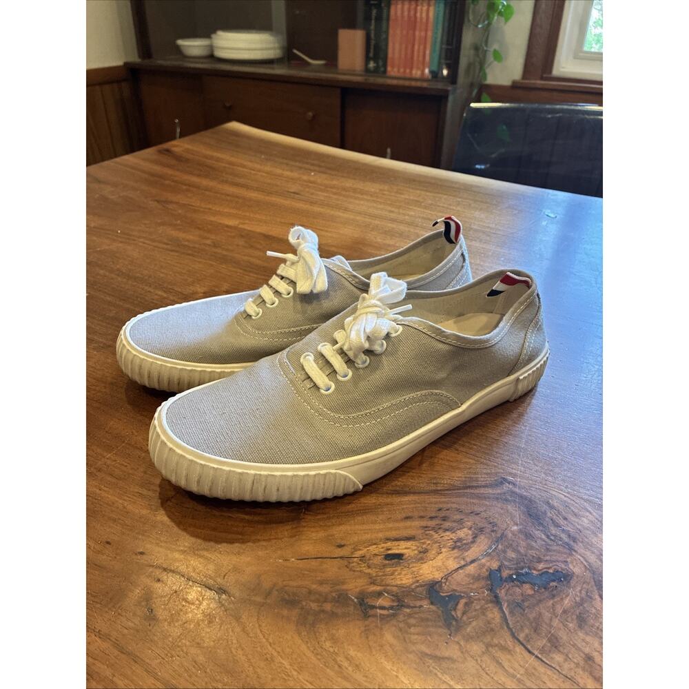 Thom Browne Heritage Trainer Oxford Sneaker Grey Canvas Men's US 9.5